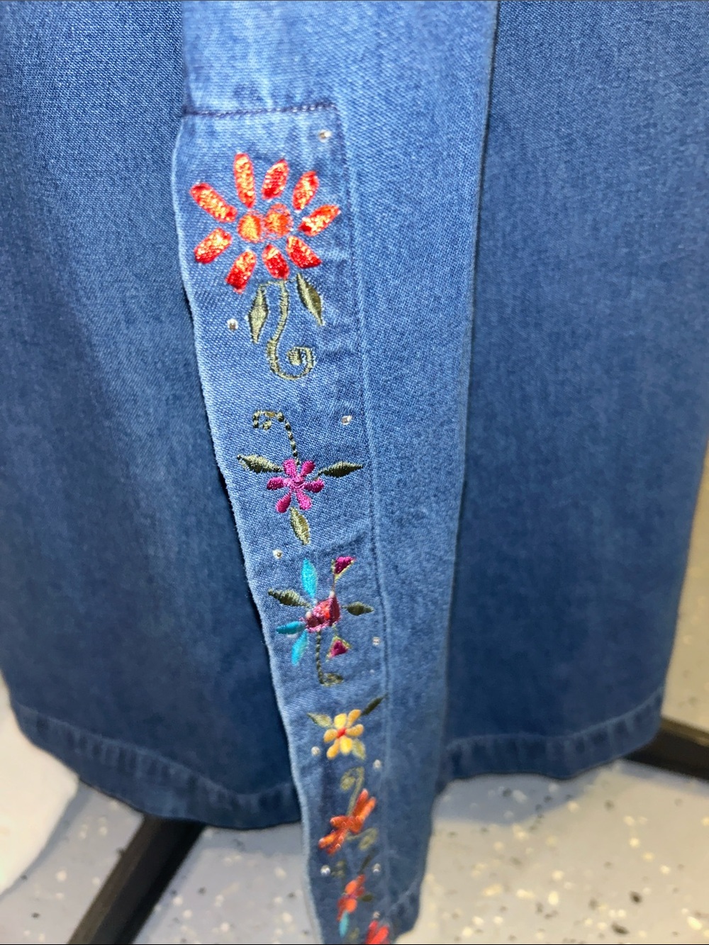 Erika Denim Dress in Blue with Black Tag - Picture 5 of 8